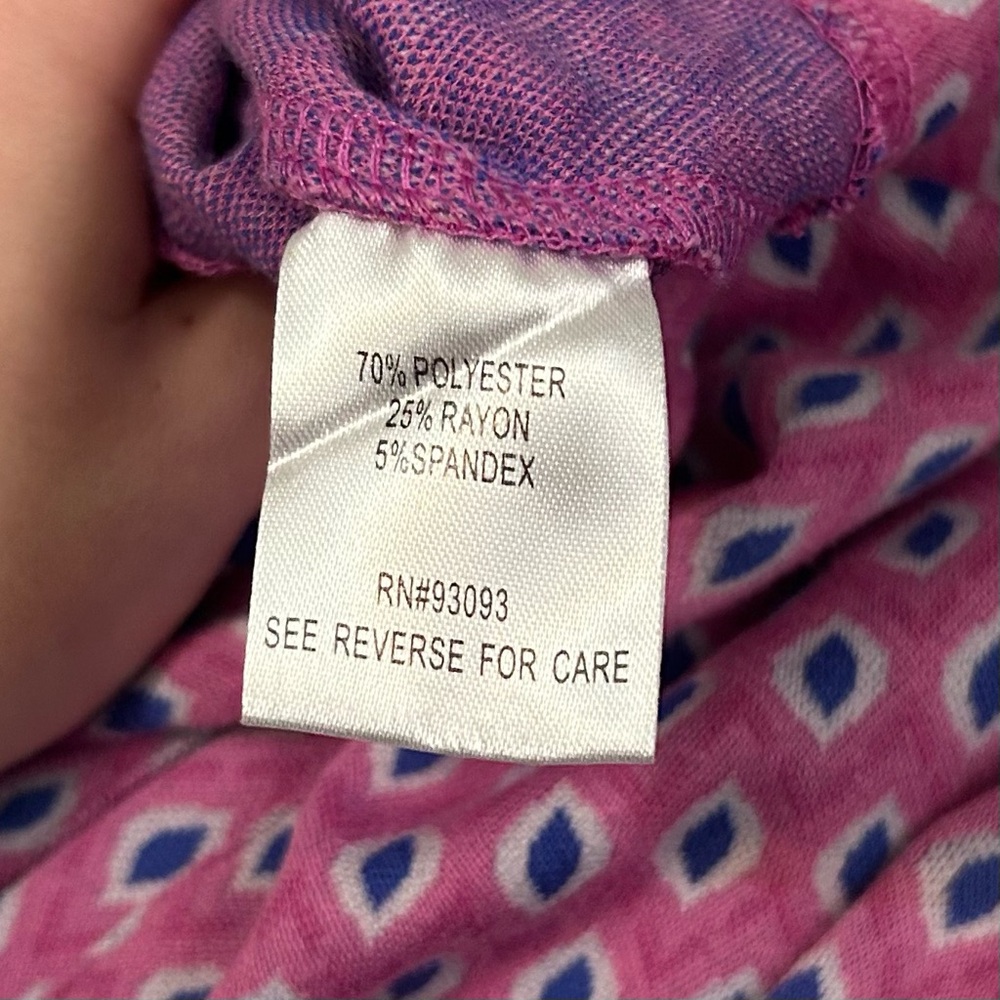 Tyler Boe Ella Diamond Print Sleeveless Dress Ruffle Back Pink Blue Sz XS - Picture 7 of 9